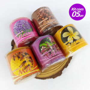 KIT 5 VELAS PERFUMADAS AROMATIZADAS REFIL 100% PARAFINA 90G - SANTA TEREZINHA