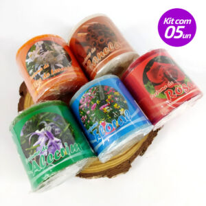 KIT 5 VELAS PERFUMADAS AROMATIZADAS REFIL 100% PARAFINA 90G - SANTA TEREZINHA