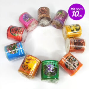 KIT 10 VELAS PERFUMADAS AROMATIZADAS REFIL 100% PARAFINA 90G - SANTA TEREZINHA