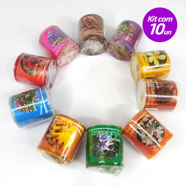 KIT 10 VELAS PERFUMADAS AROMATIZADAS REFIL 100% PARAFINA 90G - SANTA TEREZINHA