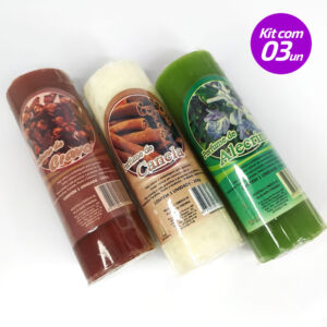 KIT 3 VELAS PERFUMADAS AROMATIZADAS 7 DIAS 100% PARAFINA 260G - SANTA TEREZINHA
