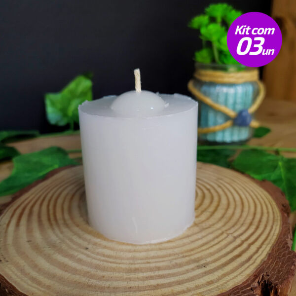 KIT 3 VELAS REFIL 50x55MM BRANCA 96G - CASA FÉ