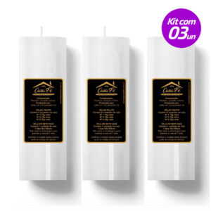 KIT 3 VELAS SETE DIAS 260G BRANCA CASA FÉ