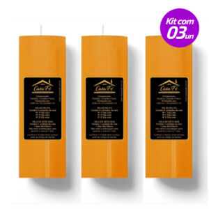 KIT 3 VELAS SETE DIAS 260G LARANJA CASA FÉ