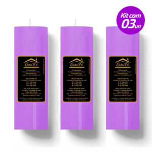 KIT 3 VELAS SETE DIAS 260G LILÁS CASA FÉ