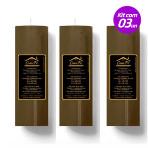 KIT 3 VELAS SETE DIAS 260G MARROM CASA FÉ