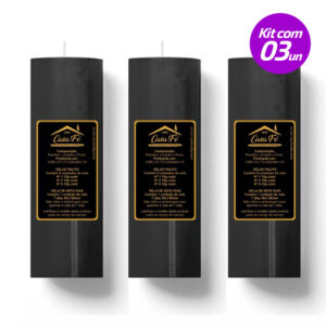 KIT 3 VELAS SETE DIAS 260G PRETA CASA FÉ