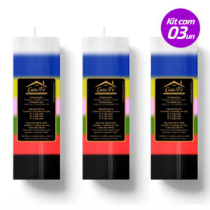KIT 3 VELAS SETE DIAS 260G SETE LINHAS CASA FÉ