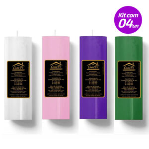 KIT 4 VELAS SETE DIAS DO ADVENTO 260G BRANCA ROSA ROXA E VERDE CASA FÉ