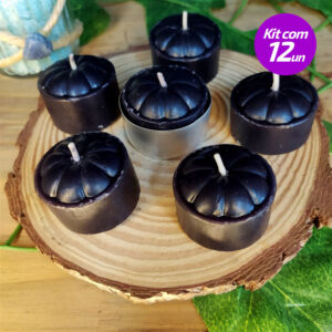 KIT 12 VELAS RECHOUD PRETA - SANTA TEREZINHA