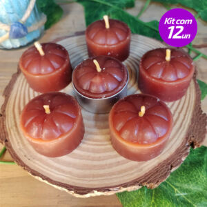 KIT 12 VELAS RECHOUD MARROM - SANTA TEREZINHA