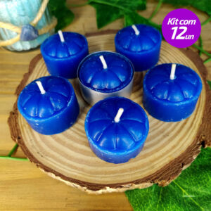KIT 12 VELAS RECHOUD AZUL ESCURO  - SANTA TEREZINHA