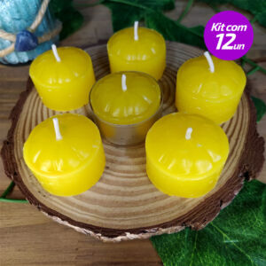 KIT 12 VELAS RECHOUD AMARELA  - SANTA TEREZINHA