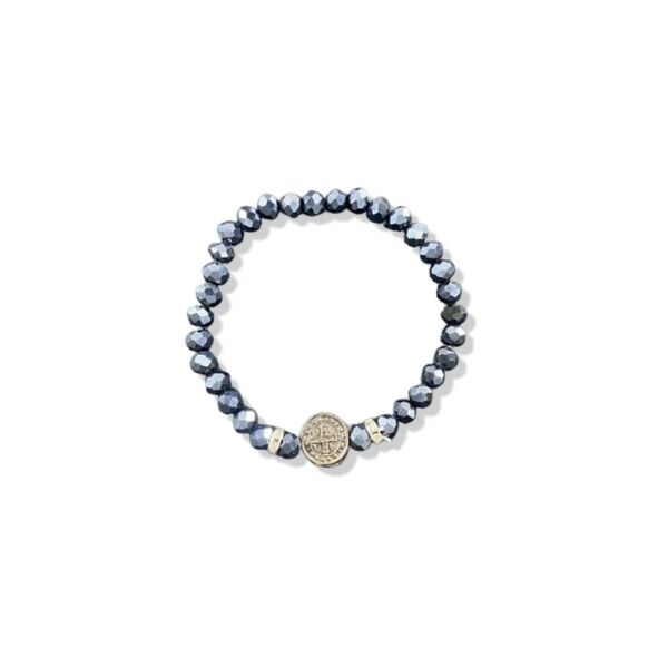 PULSEIRA CRISTAL MEDALHA SÃO BENTO GRAFITE - Image 5