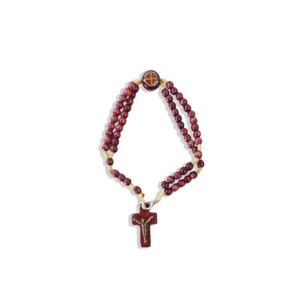 TERÇO PULSEIRA MADEIRA SÃO BENTO MARROM 6MM - Imagem 5