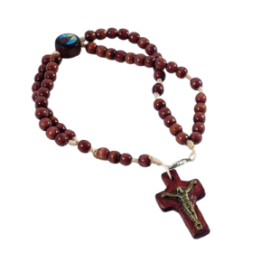 TERÇO PULSEIRA MADEIRA NOSSA SENHORA APARECIDA 6MM
