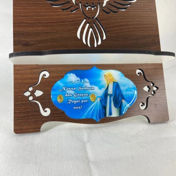 PORTA BIBLIA G NOSSA SENHORA DAS GRAÇAS 30X25 - Imagem 4