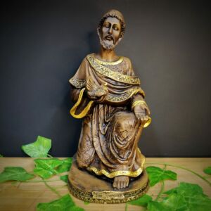 IMAGEM DE GESSO SÃO FRANCISCO AJOELHADO 32CM