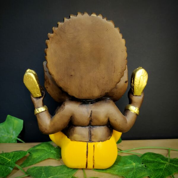 GANESHA P ENVELHECIDA COM AMARELA 20CM - Imagem 2