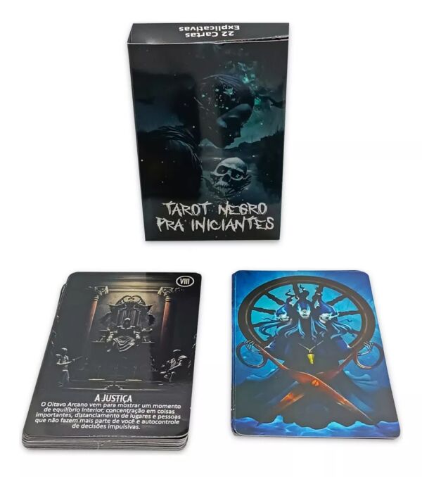 TAROT NEGRO PARA INICIANTES 22 CARTAS EXPLICATIVAS - Imagem 2