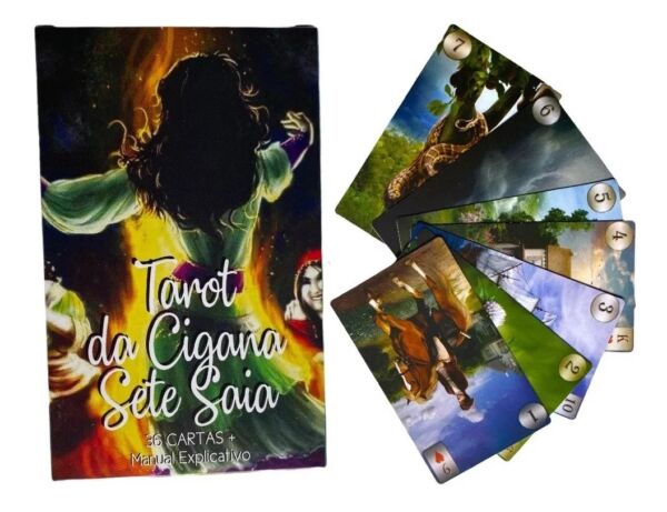 TAROT DA CIGANA SETE SAIA 36 CARTAS E MANUAL EXPLICATIVO