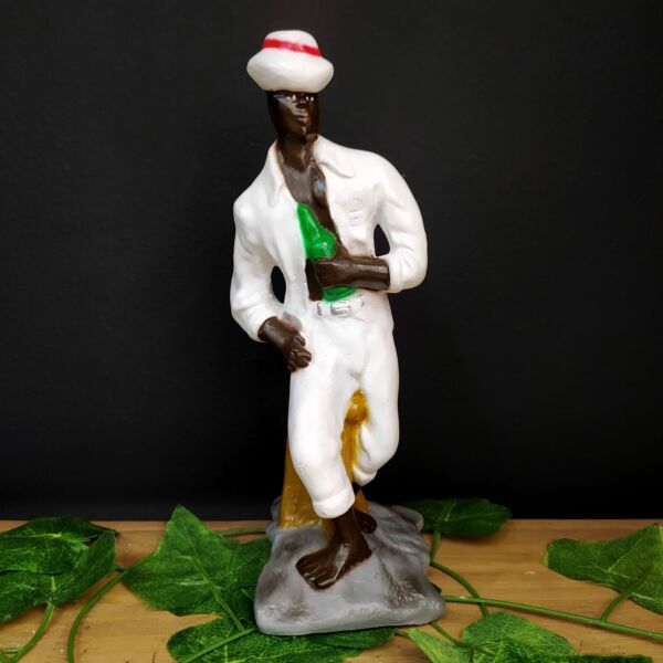 IMAGEM EM GESSO MALANDRO COM ROUPA BRANCA 24CM