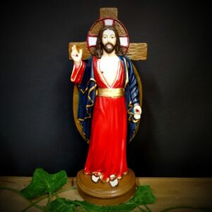 IMAGEM EM GESSO SANTA CHAGAS DE JESUS 25CM