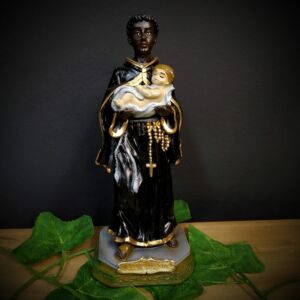 IMAGEM EM GESSO SÃO BENEDITO 19CM