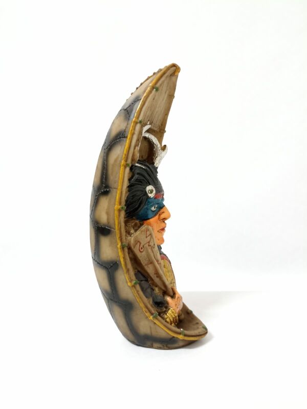 IMAGEM EM GESSO BUSTO CABOCLO NA CANOA 22 CM - Imagem 2