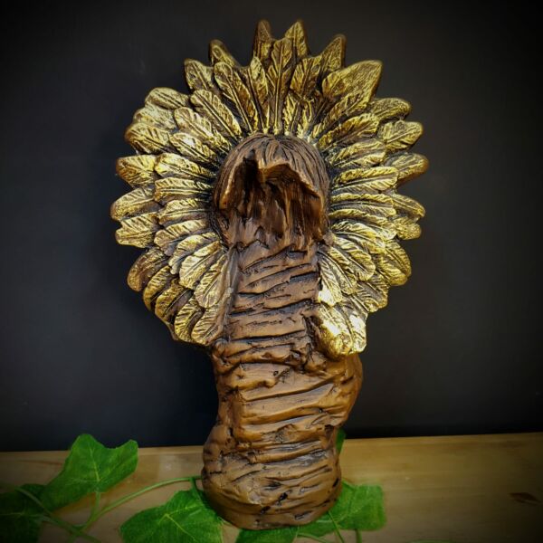 IMAGEM EM GESSO BUSTO CABOCLA ENVELHECIDA 29CM - Imagem 4
