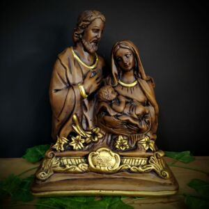 IMAGEM EM GESSO SAGRADA FAMÍLIA COM BASE 30CM