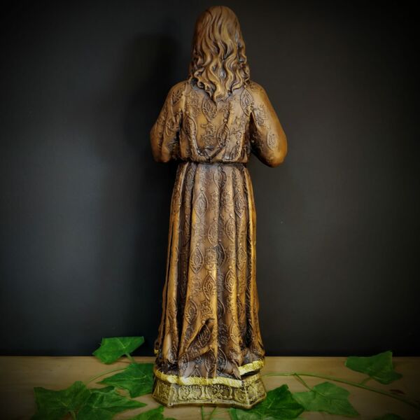 IMAGEM EM GESSO JESUS MISERICORDIOSO ENVELHECIDO 43CM - Image 3
