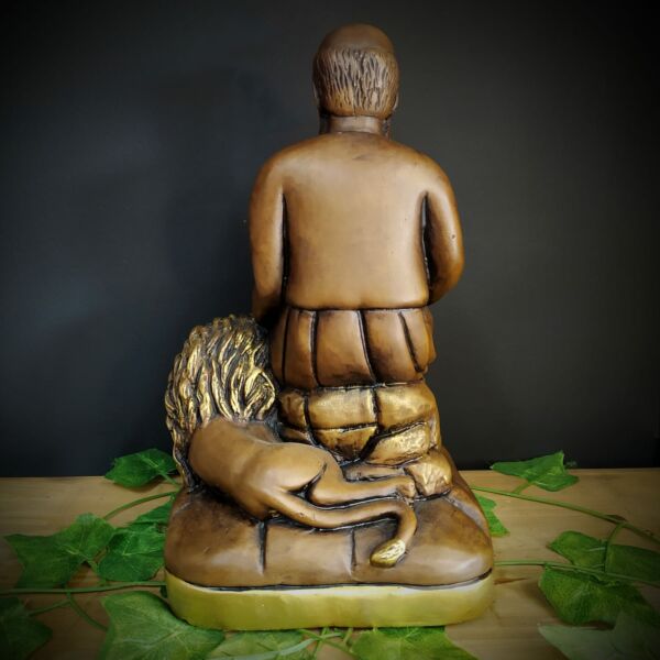 IMAGEM EM GESSO SÃO GERÔNIMO ENVELHECIDO 32CM - Imagem 3