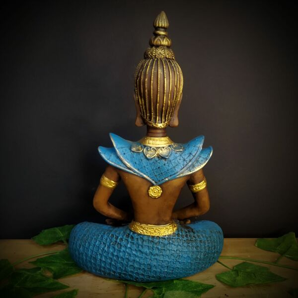 BUDA HINDU ENVELHECIDO COM AZUL 29CM - Imagem 3