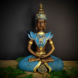 BUDA HINDU ENVELHECIDO COM AZUL 29CM