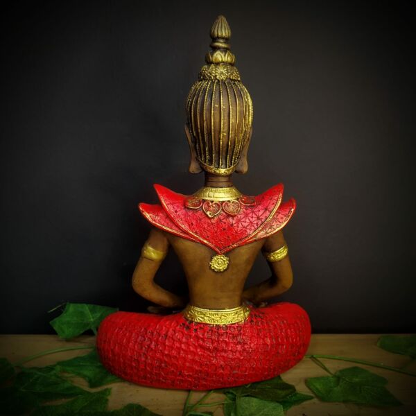 BUDA HINDU ENVELHECIDO COM VERMELHO 29CM - Imagem 3