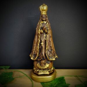 IMAGEM EM GESSO NOSSA SENHORA APARECIDA ENVELHECIDA 20CM