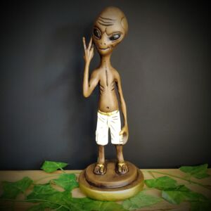 IMAGEM EM GESSO ET ENVELHECIDO COM CALÇA BRANCA 35CM
