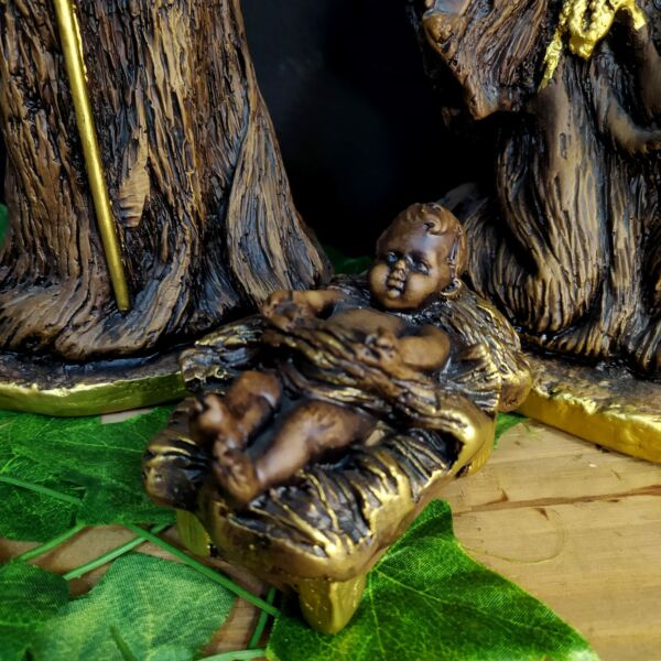 IMAGEM EM GESSO PRESEPIO SAGRADA FAMÍLIA 3 PEÇAS 34CM - Image 4
