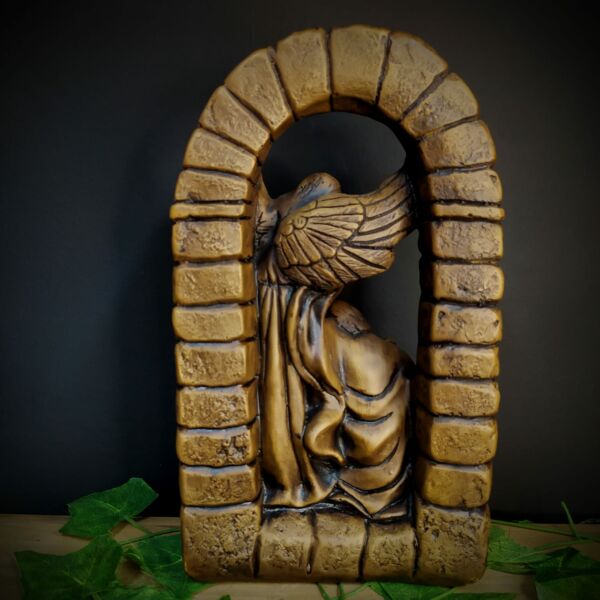 IMAGEM EM GESSO PRESEPIO SAGRADA FAMÍLIA COM ANJO 30CM - Image 3