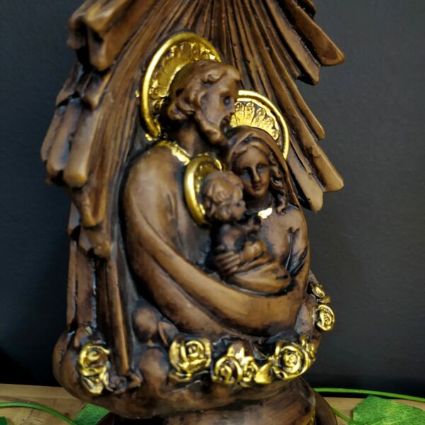 IMAGEM EM GESSO PRESEPIO SAGRADA FAMÍLIA COM ESTRELA 22CM - Imagem 2