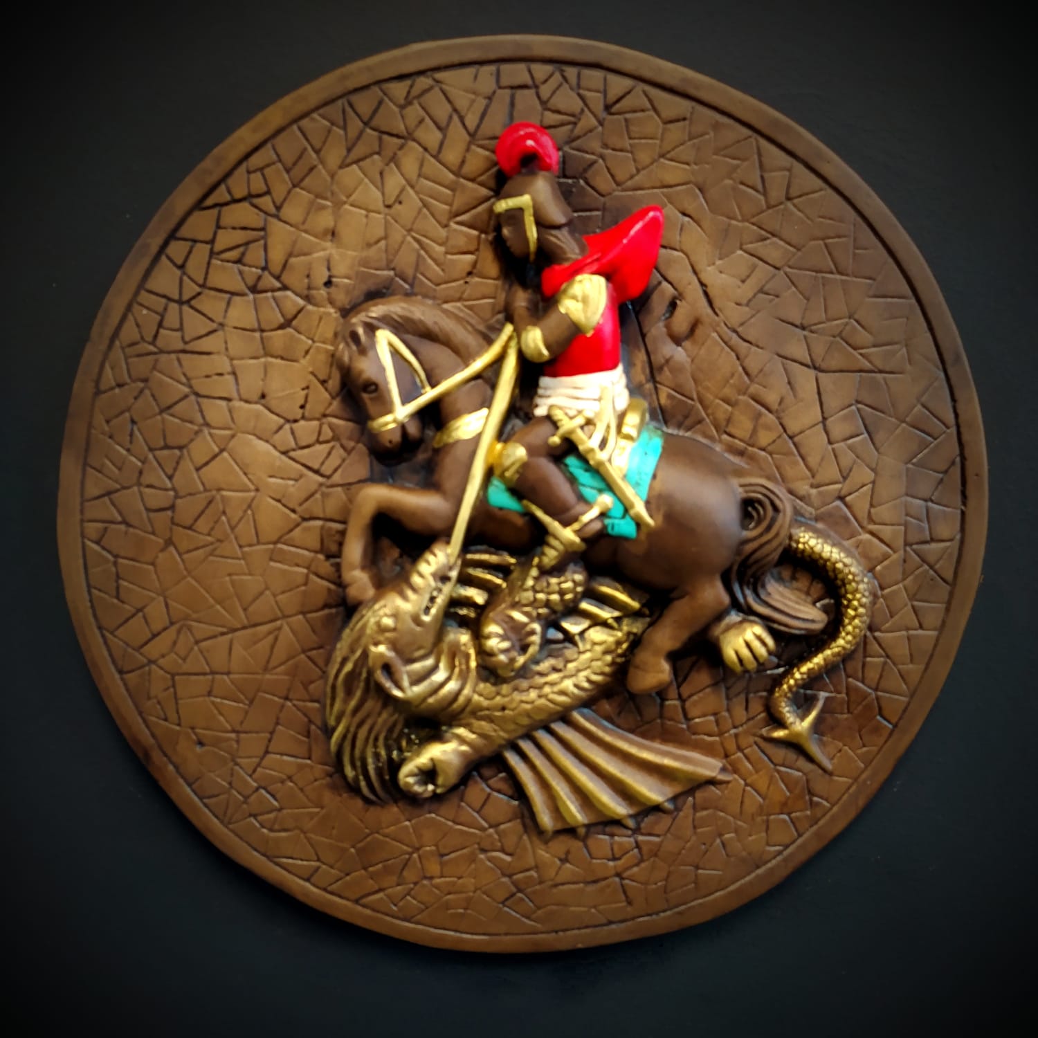 MANDALA DE SÃO JORGE COLORIDA 35CM