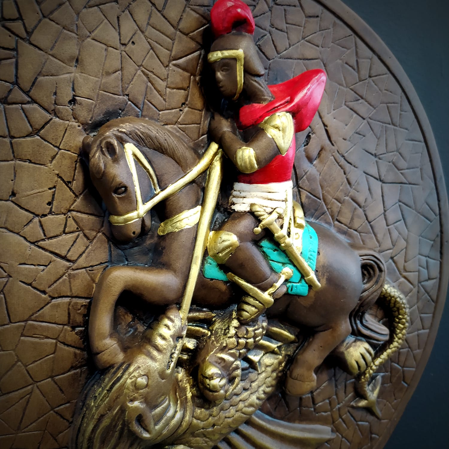 MANDALA DE SÃO JORGE COLORIDA 35CM - Imagem 2