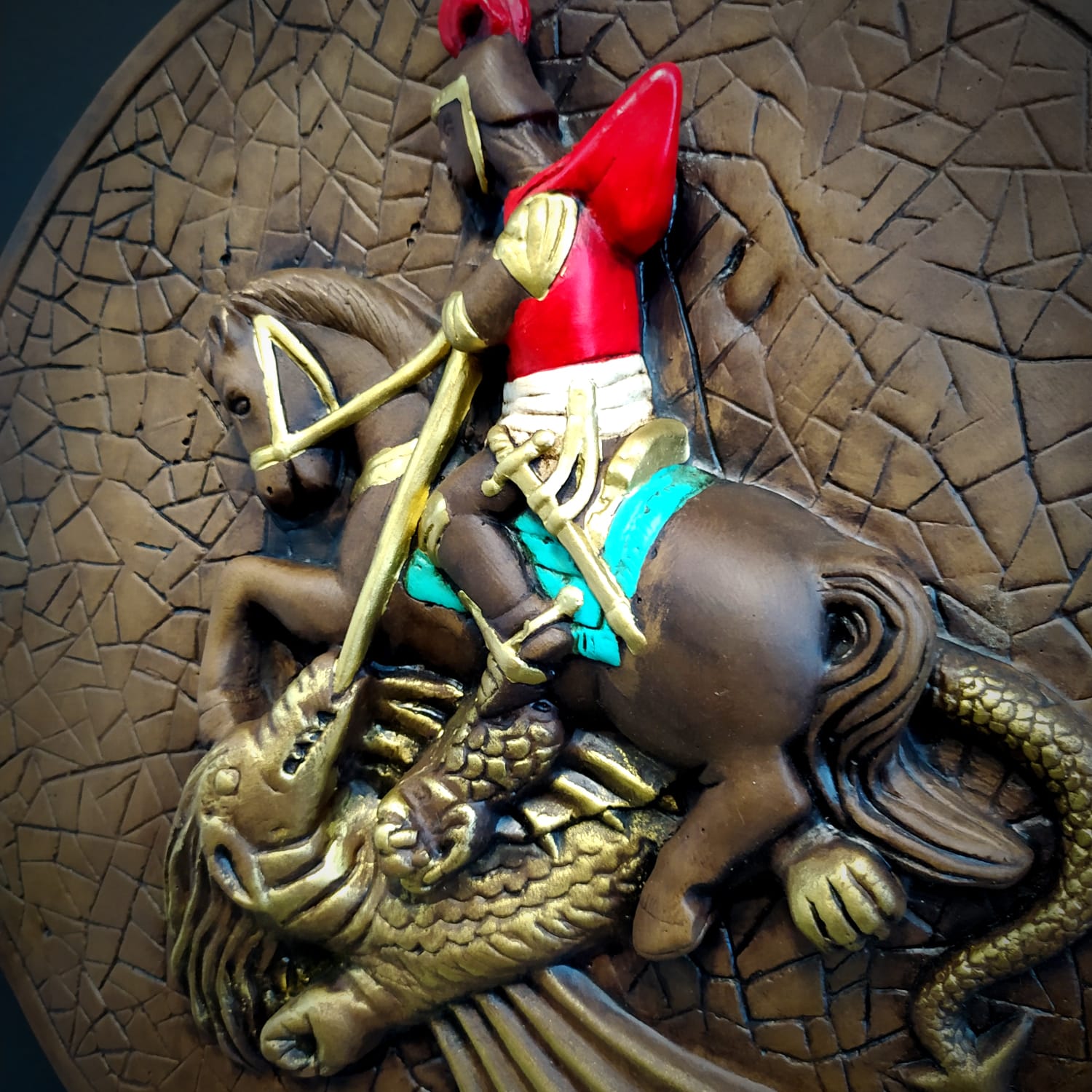 MANDALA DE SÃO JORGE COLORIDA 35CM - Imagem 3