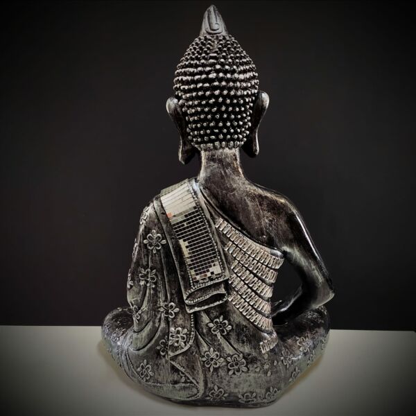 BUDA TAILANDÊS PRATA COM STRASS 60CM - Imagem 2