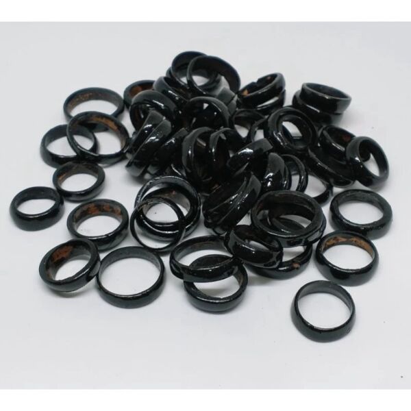 ANEL DE COQUINHO TUCUM  PRETO LISO - UNIDADE - Image 2