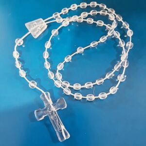 TERÇO ACRÍLICO TRANSPARENTE NOSSA SENHORA APARECIDA