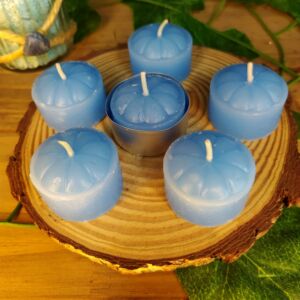 VELA RECHOUD AZUL CLARO COM AROMA FLORAL PACOTE COM 6 UNIDADES - SANTA TEREZINHA