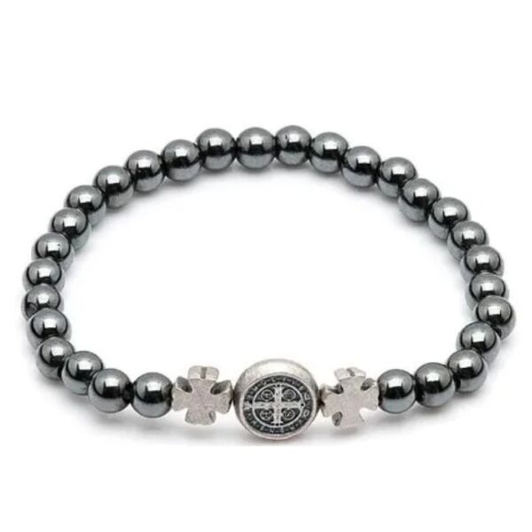 PULSEIRA DE SÃO BENTO COM PEDRAS HEMATITA - Imagem 5
