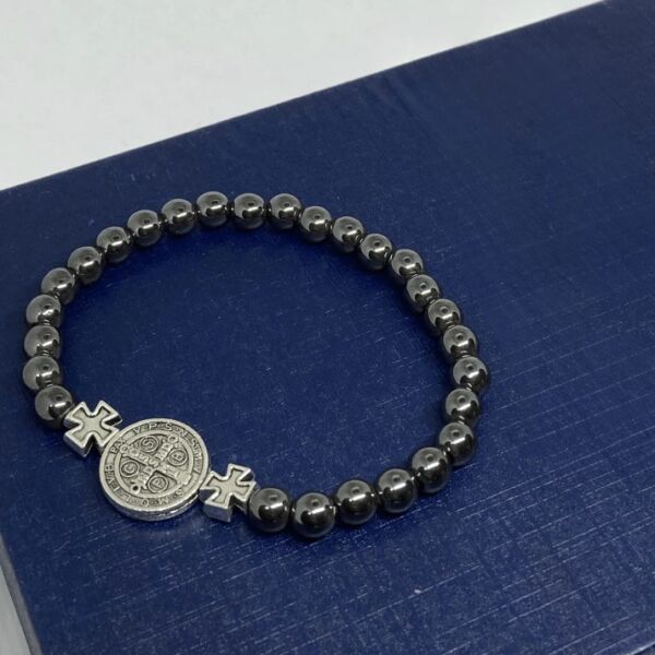 PULSEIRA DE SÃO BENTO COM PEDRAS HEMATITA - Imagem 4